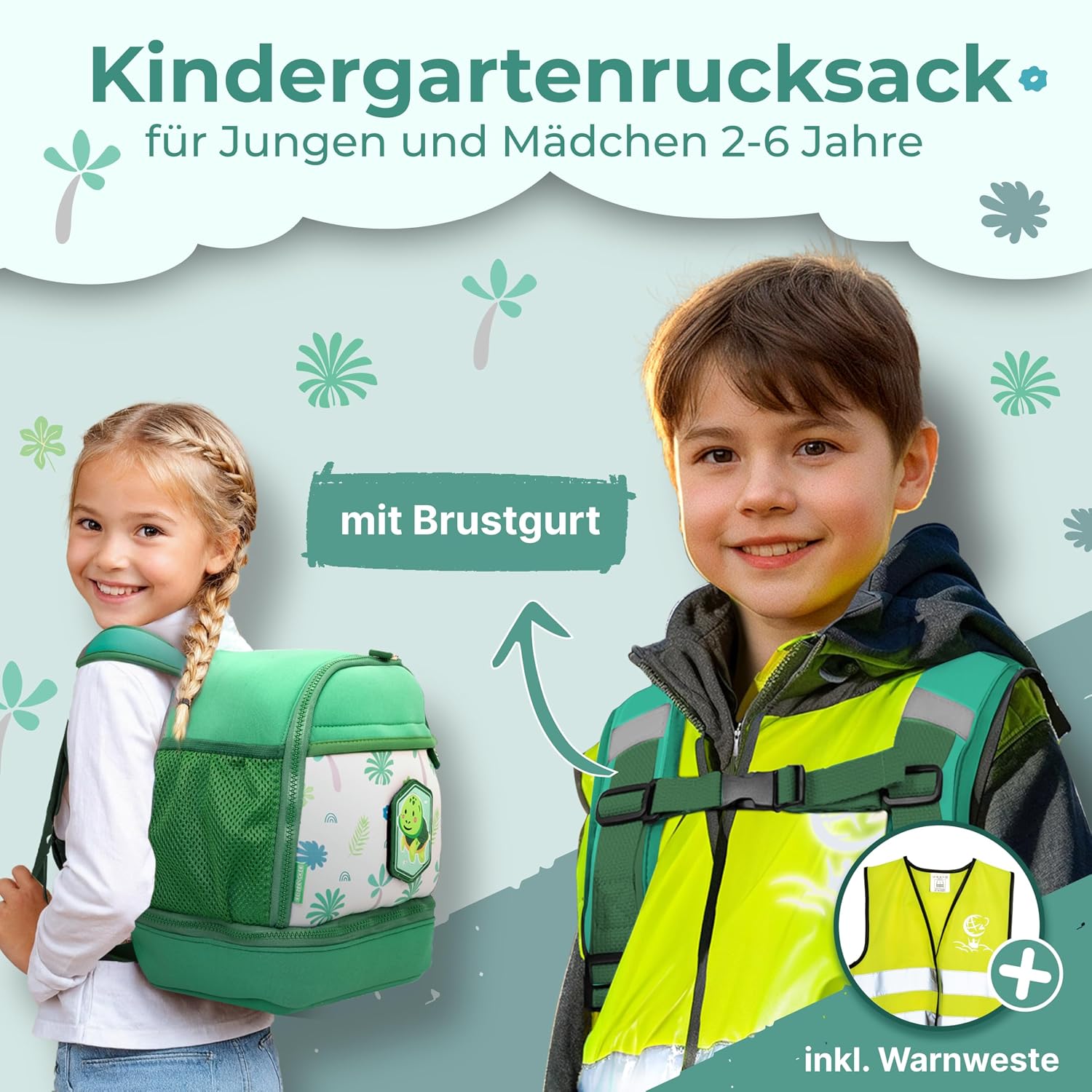 Thumbnail 1 de REISERACKER Kindergartenrucksack mit Brustgurt ab 2 Jahren, 6,5 l – Kinderrucksack für Kita & Kindergarten