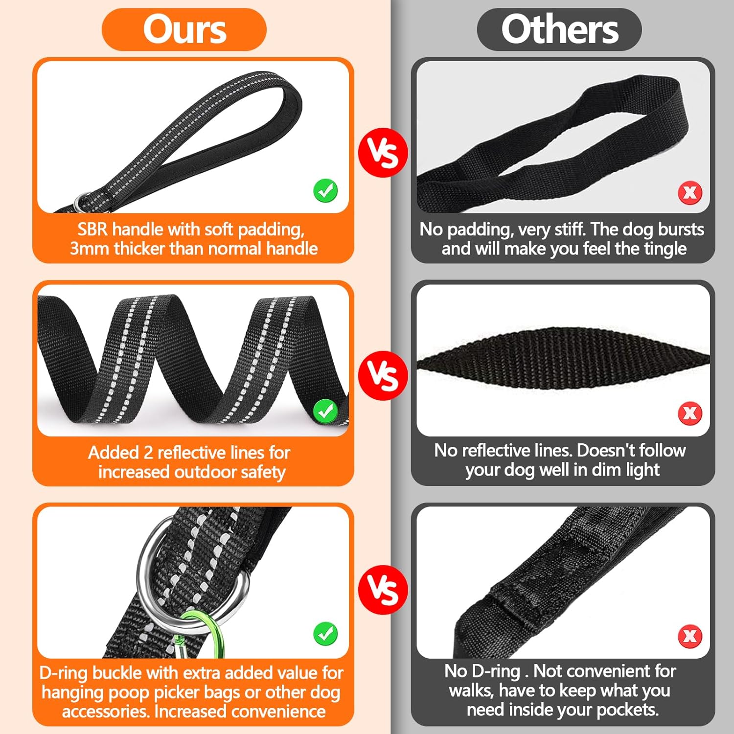 Thumbnail 3 de X XBEN long line dog lead (30M / 98FT) reflective with soft padded handle