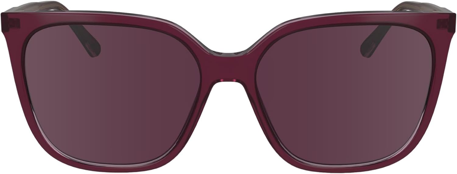 Detalle de Calvin Klein Damen-Sonnenbrille aus Acetat – rechteckige Form, verstellbare Bügel und RX-tauglich