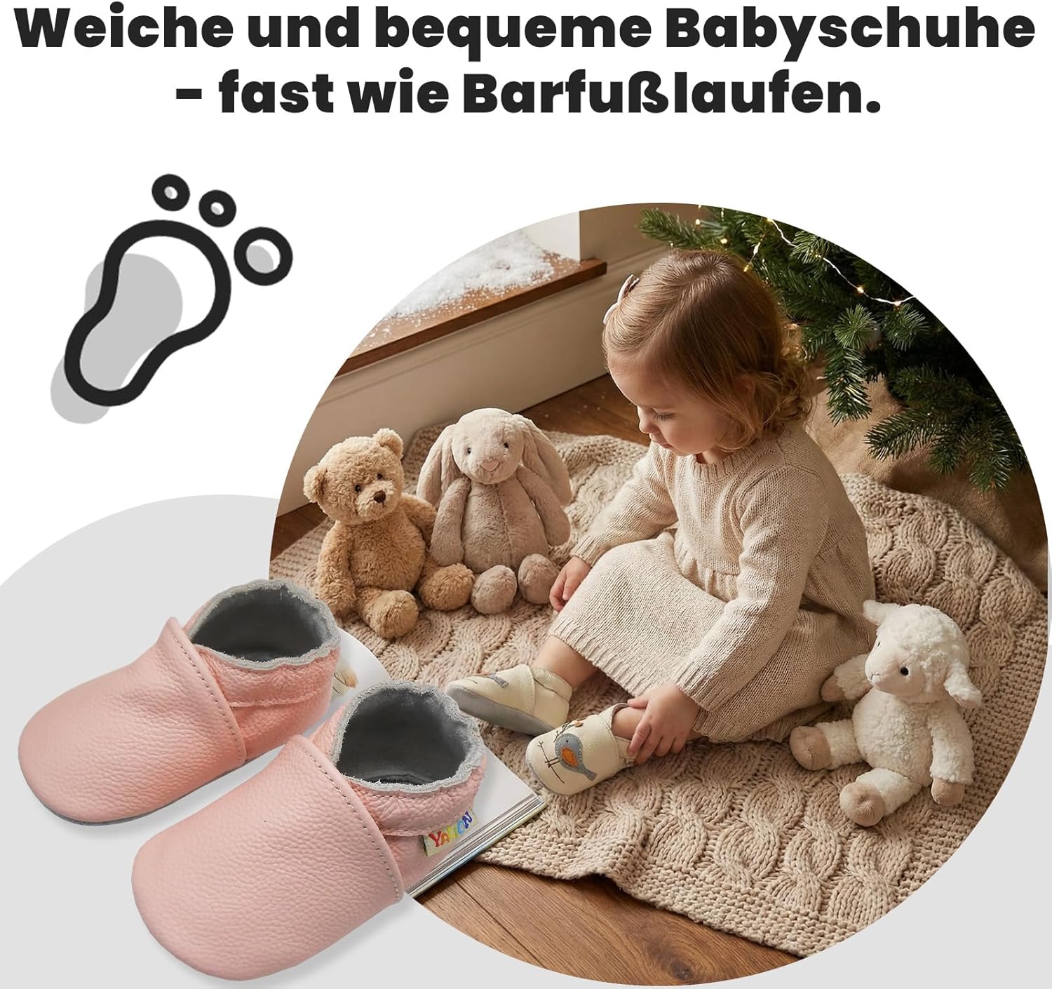Thumbnail 4 de YALION Baby Weiche Leder Lauflernschuhe
