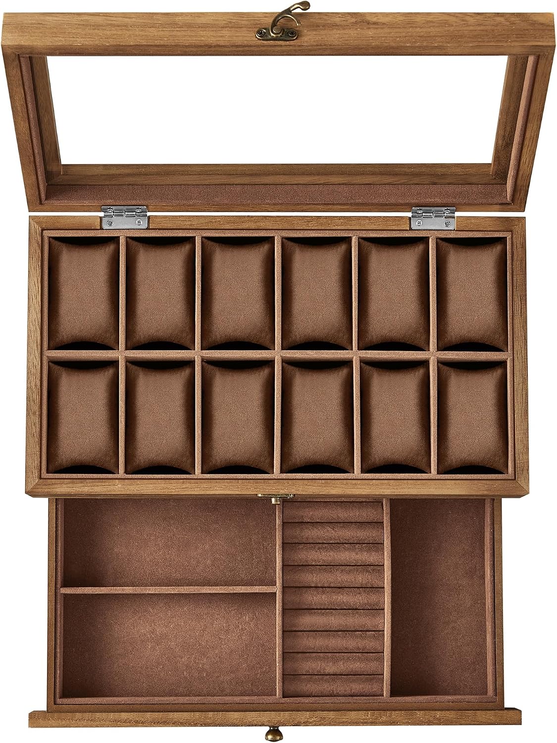 Thumbnail 6 de SONGMICS ANICIA JOW012B02 12-Slot Watch Box, 2-Tier Wood-Frame Case