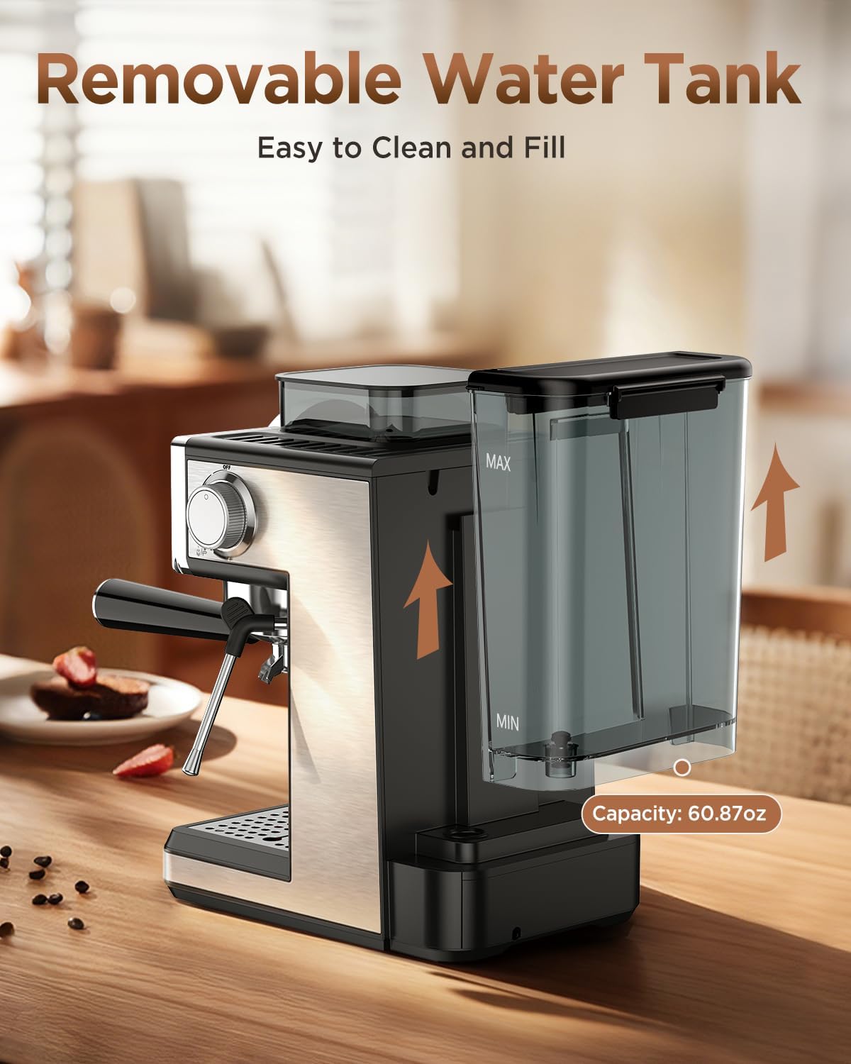 Thumbnail 6 de Spacekey Espresso Machine with Grinder, 30 Grind Settings