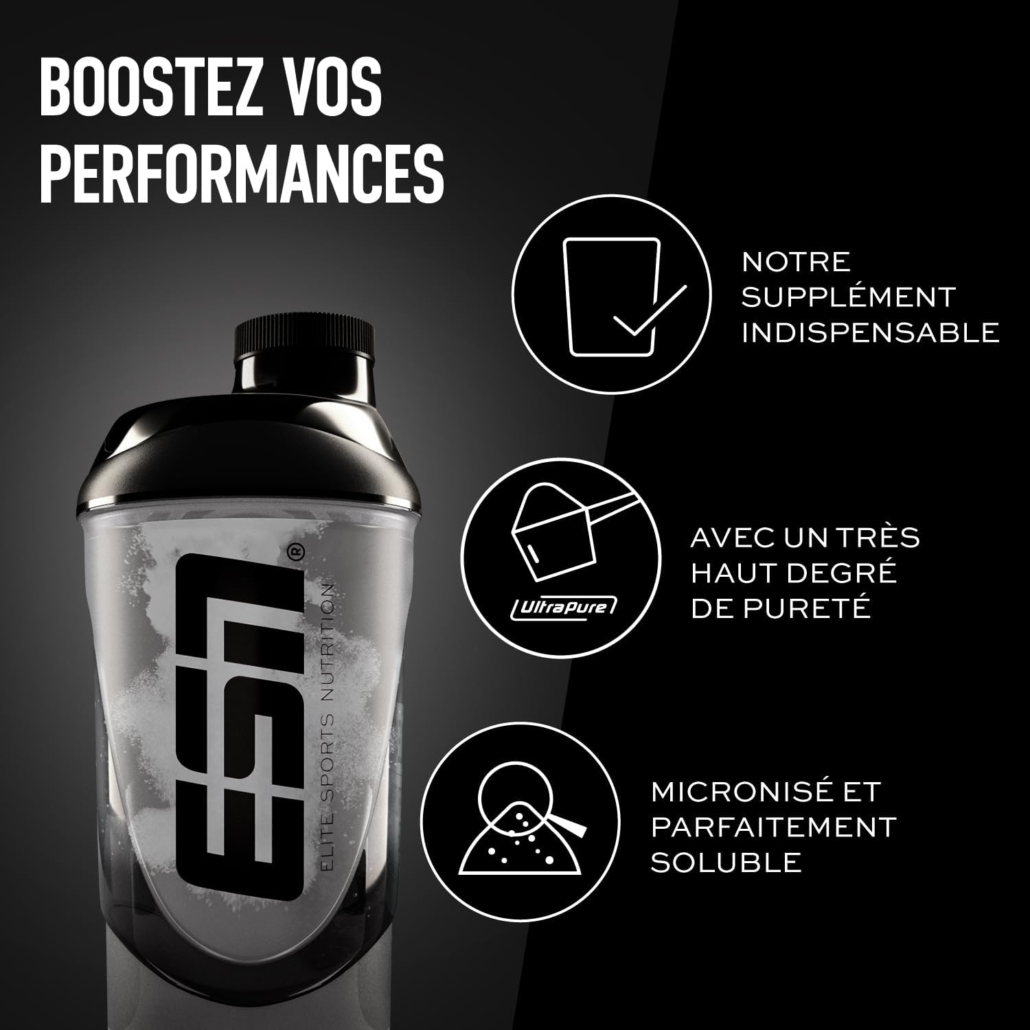 Detalle de ESN Créatine monohydrate ultra pure 500 g (142 portions) – poudre microfine neutre, végétalienne