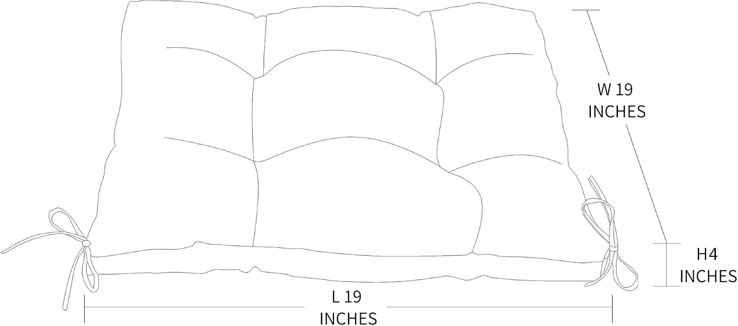 Detalle de QILLOWAY Patio Seat Cushions, 19-Inch