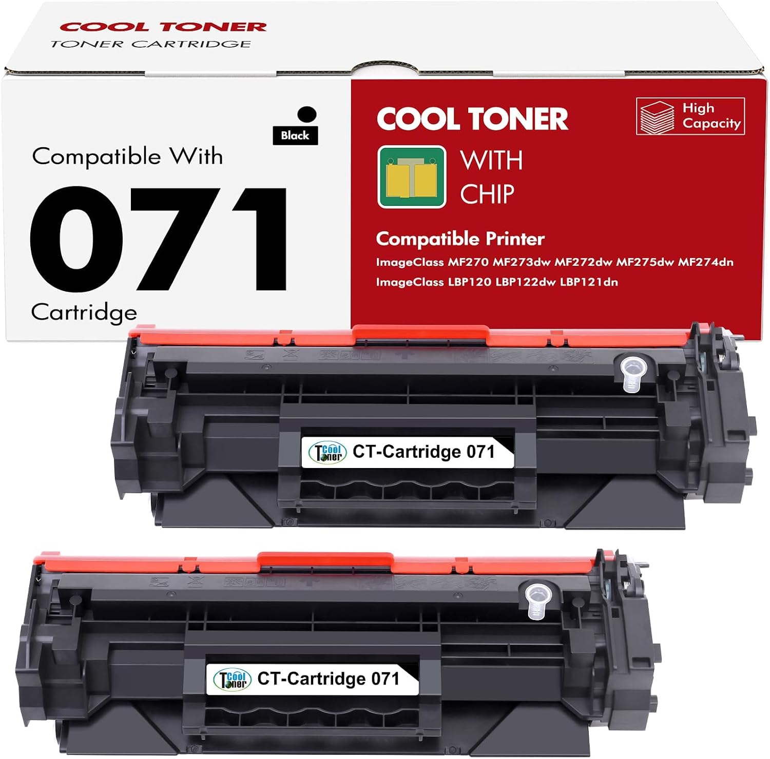 Detalle de Cool Toner 071H Black Toner Cartridge 2-Pack, 1,200-Page Yield