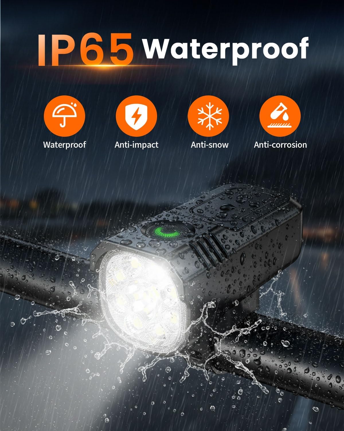 Thumbnail 6 de Maraiss Rechargeable Front & Back Bike Lights Set (9 LEDs) with IP65 Waterproof Rating