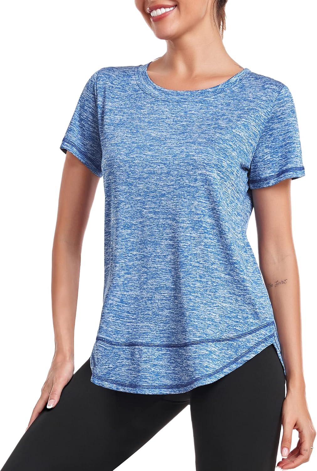 Thumbnail 5 de Deaviya Sport T-Shirt für Damen – Kurzarm-Workout-Top mit Rundhalsausschnitt für Yoga, Laufen & Fitness