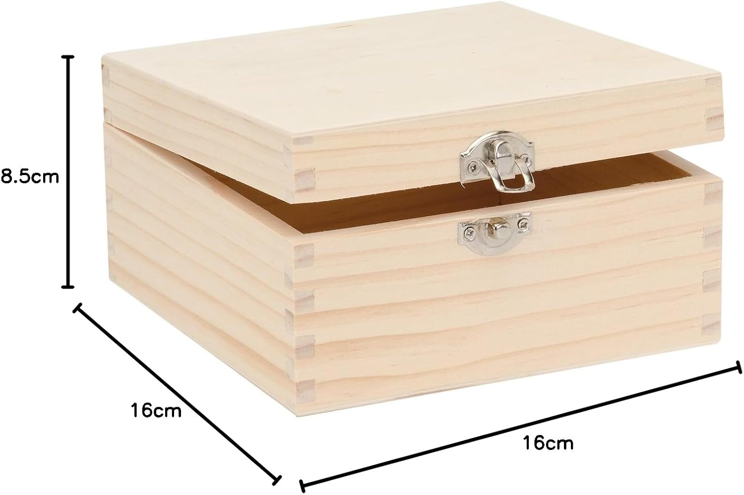 Thumbnail 1 de GLOREX G6 1682 001 Coffret en pin FSC Mix, 16 x 16 x 8,5 cm — bois naturel à personnaliser