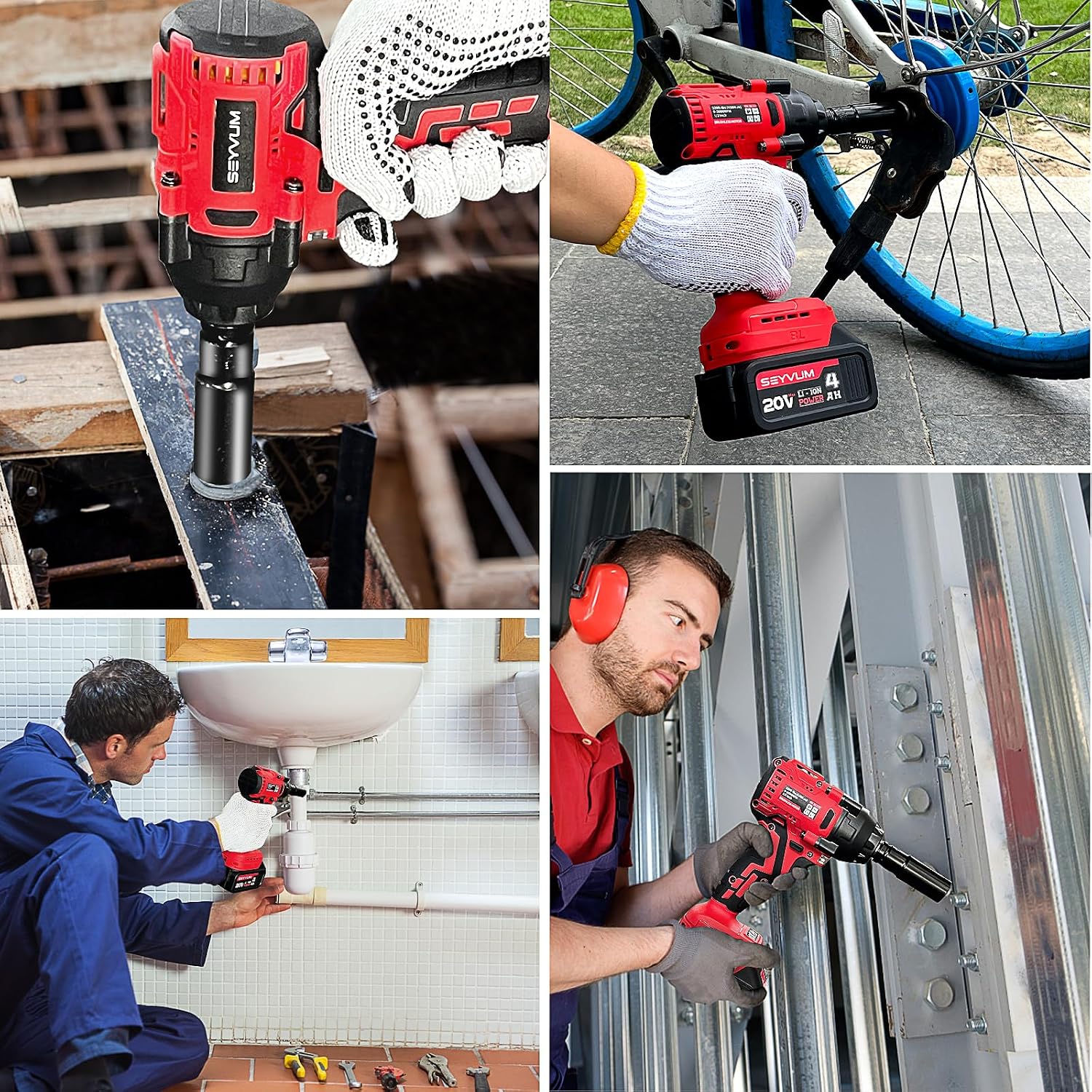 Thumbnail 6 de SEYVUM Impact Wrench 320 Ft-lbs, 20V Brushless