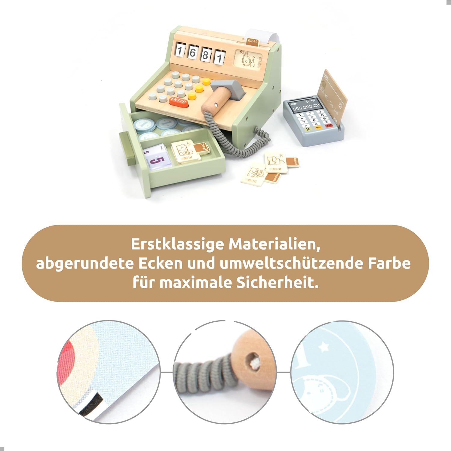 Detalle 2 de umu® Kinderkasse Holz 35 Teile