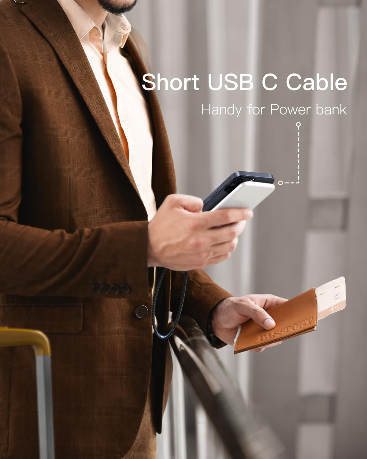 Detalle 2 de CONMDEX USB C Cable 20cm 10Gbps