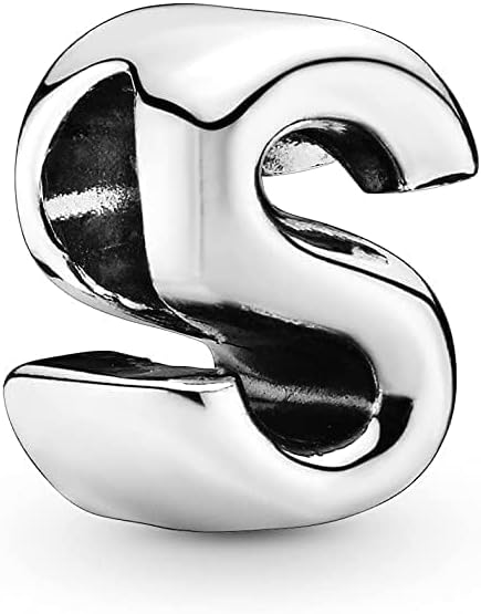 Detalle de Pandora Colgante de plata con la letra S de PANDORA – compatible con Pandora Moments
