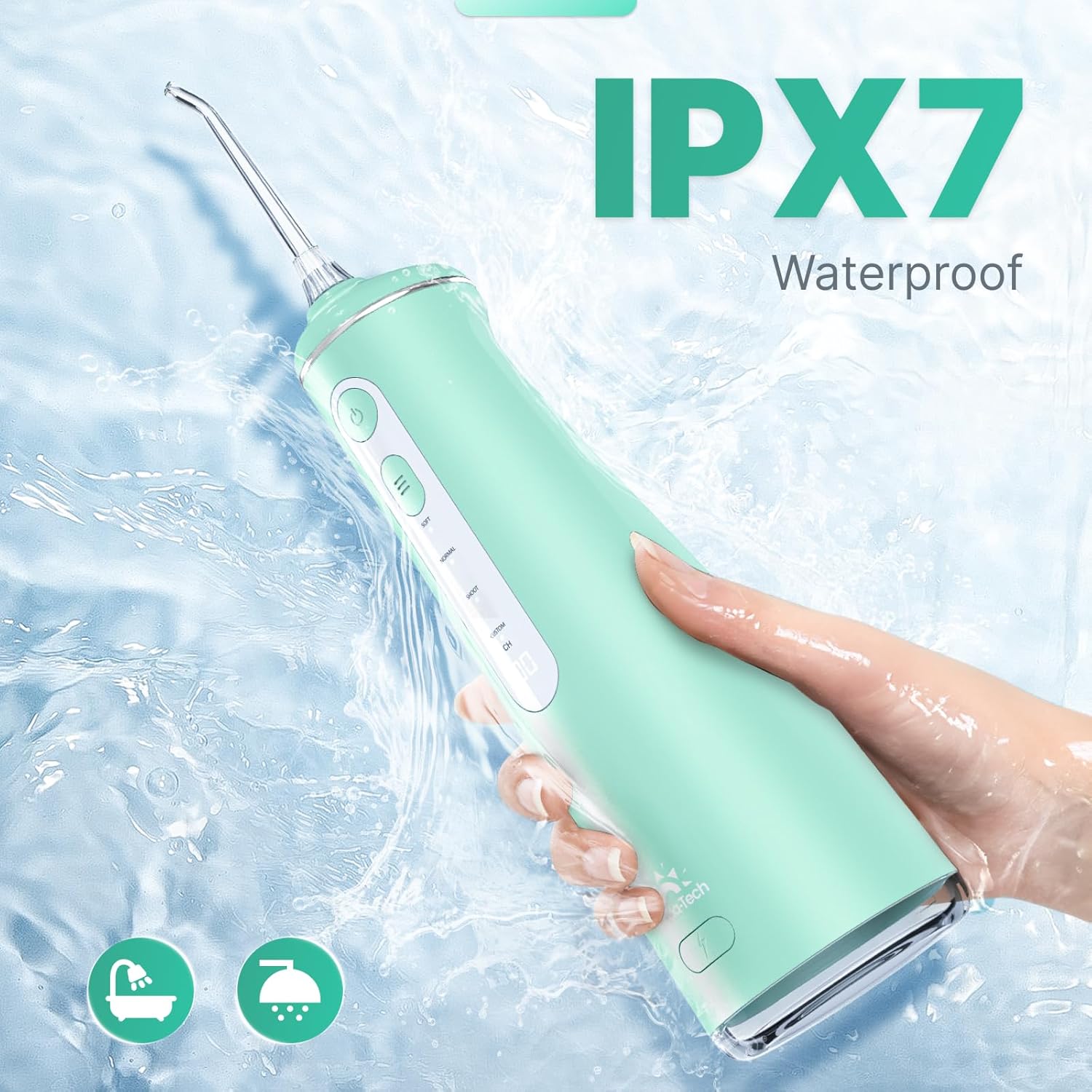 Thumbnail 6 de Cordless Water Flosser Pick for Teeth (Green) with 8 DIY Modes, 7 Jets and 300ml Tank
