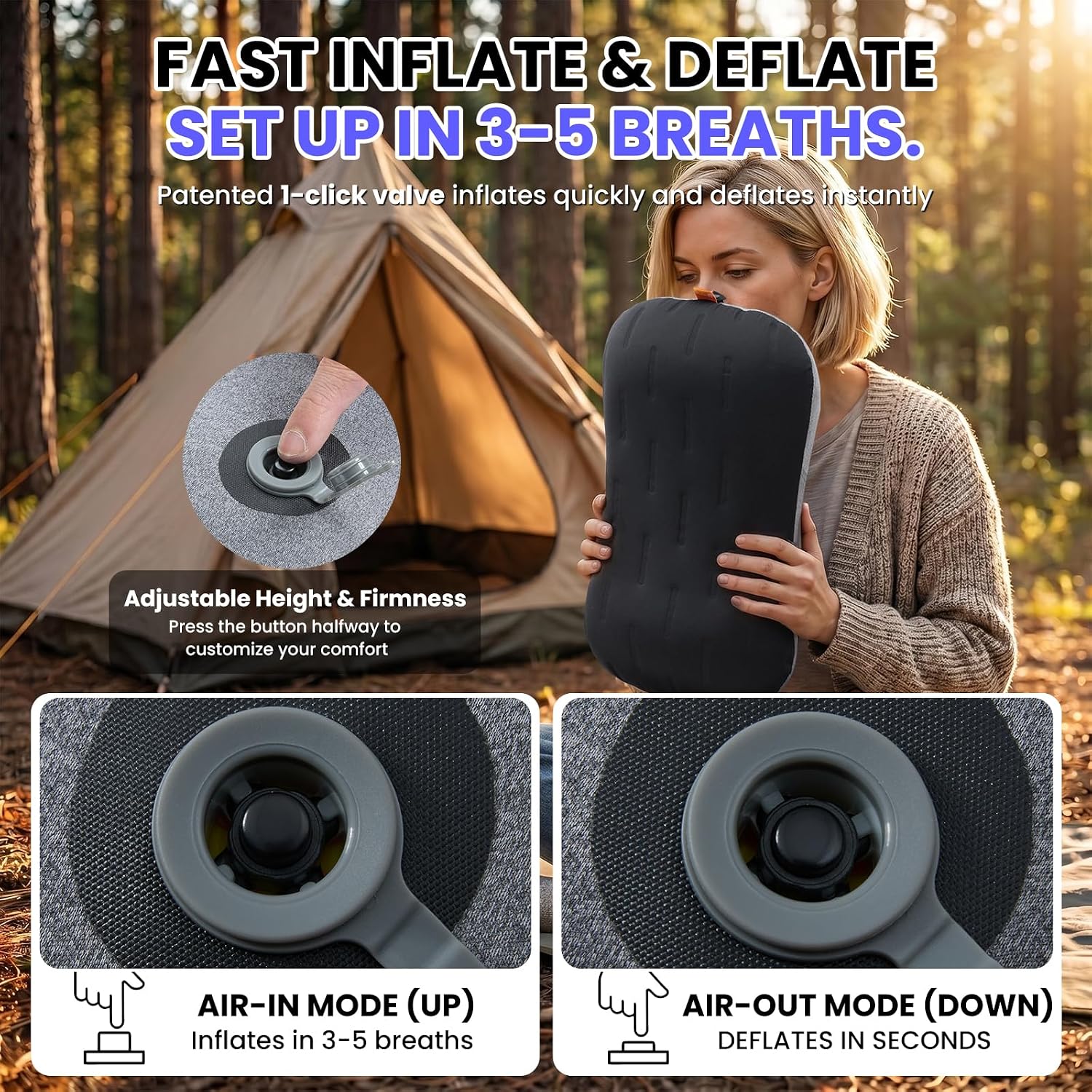 Detalle 1 de Inflatable Camping Pillow 2 Pack