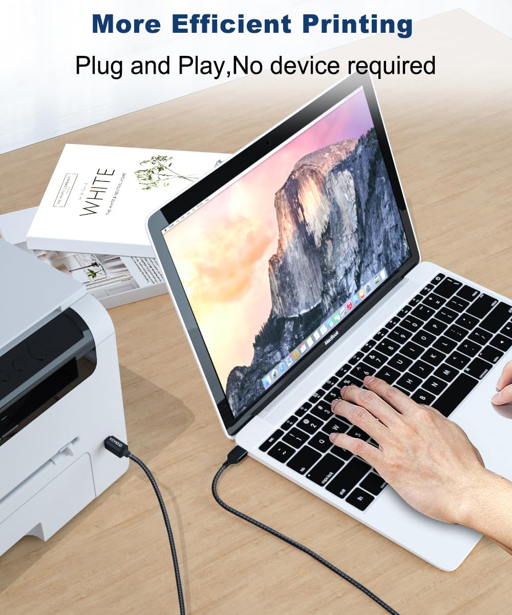Detalle de AkoaDa USB-Druckerkabel 4,5 m (USB-A auf USB-B), USB 2.0 – Universal für Drucker/Scanner & weitere Geräte