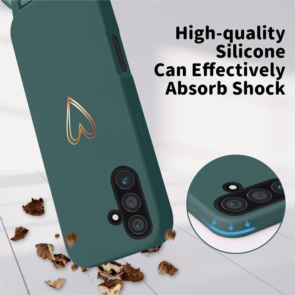 Thumbnail 2 de Handyband für Samsung Galaxy A16 5G Hülle mit abnehmbarer Kordel – MoEvn Herz Love Design (Silikon), grün