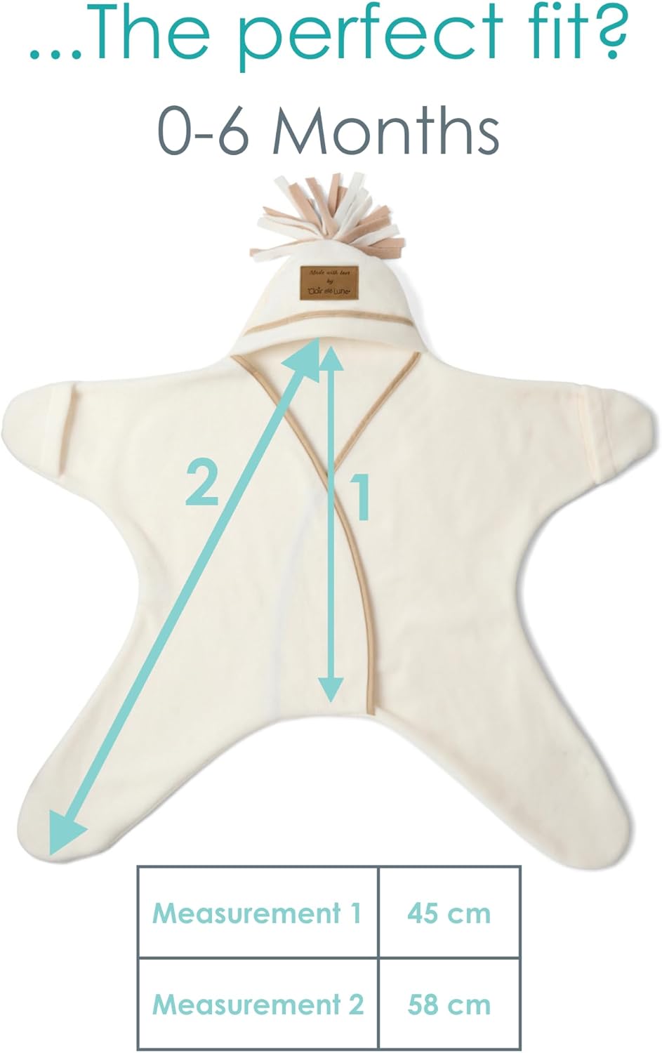 Thumbnail 1 de Clair de Lune Star Fleece Baby Wrap Blanket 0-6 Months (Cream)