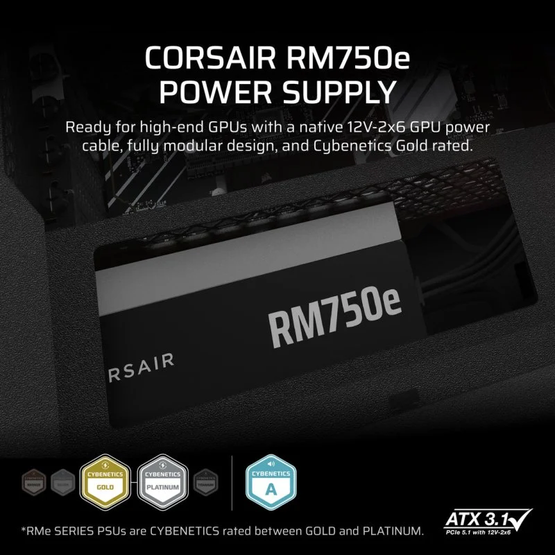 Thumbnail 3 de Corsair RM750e Fuente ATX 750W, 80 Plus Gold