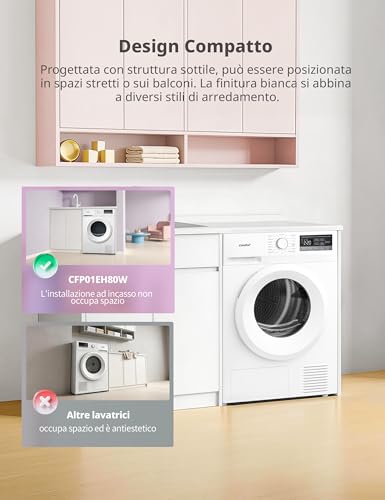 Detalle de COMFEE' Asciugatrice Pompa di Calore 8 kg EcoDry: asciugatura efficiente e delicata