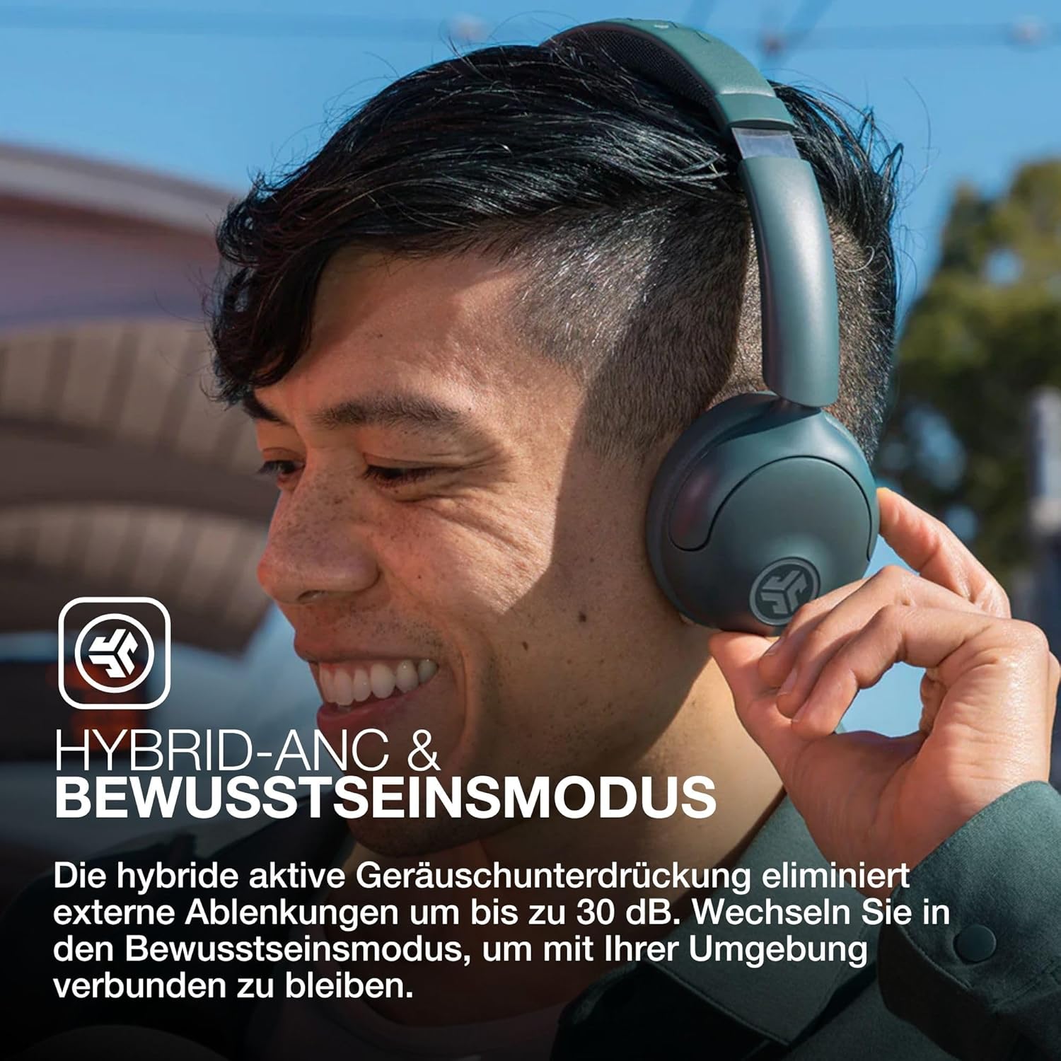 Thumbnail 3 de JLab Go Lux ANC Kopfhörer (Hybrid ANC, Bluetooth, Mikrofon) – kabellose On-Ear Lösung in Salbei