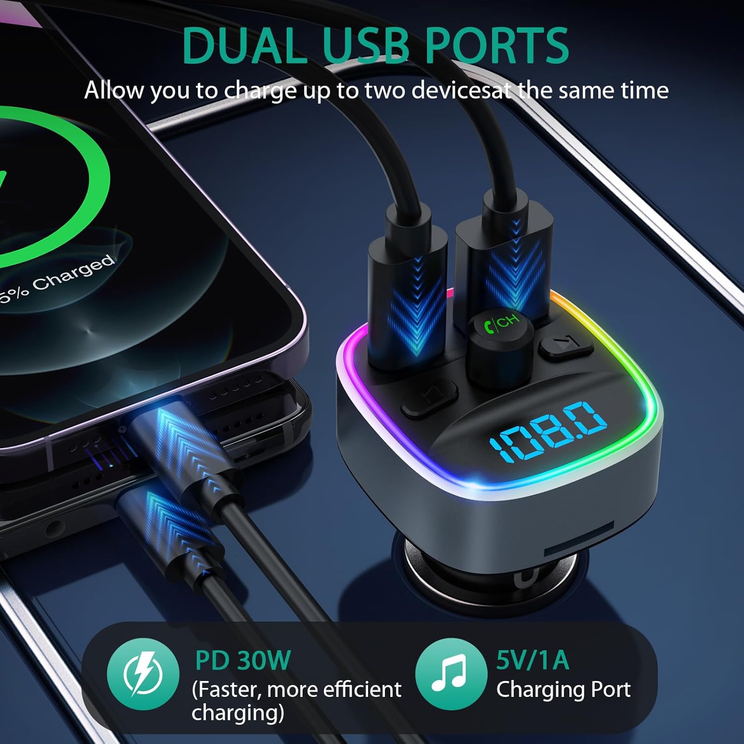 Thumbnail 2 de ORIA 35W Bluetooth 5.3 FM transmitter