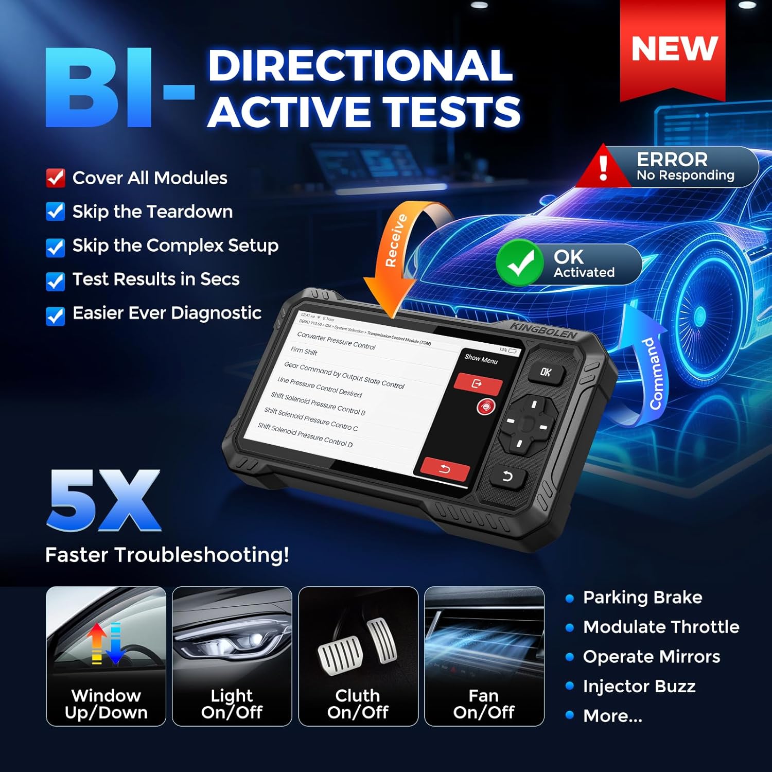 Thumbnail 2 de KINGBOLEN S6 Elite OBD2 Scanner: 2026 Bidirectional Diagnostic Tool