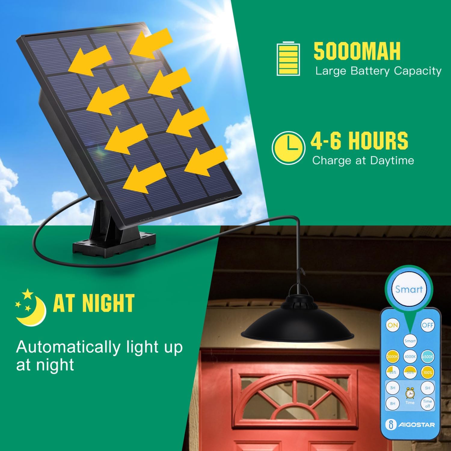 Detalle 2 de Aigostar Luz solar exterior con mando