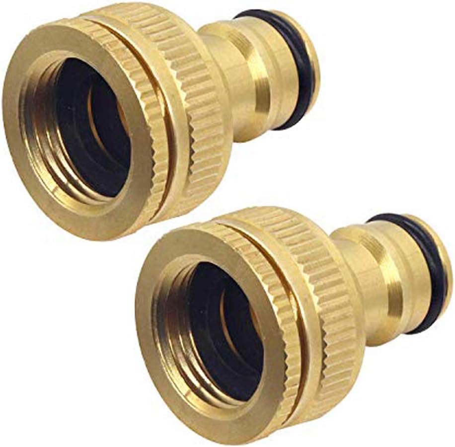 Thumbnail 5 de Hydrogarden 2Pcs 3/4" Quick Plug Hose Fitting with Brass Revolving Female Thread to 1/2" Hose Pipe (Rotating Direction)