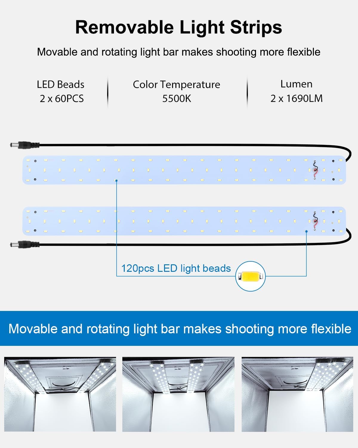 Thumbnail 2 de PULUZ Photo Box Studio Light Box – 60cm Portable Light Tent with 5500K LEDs