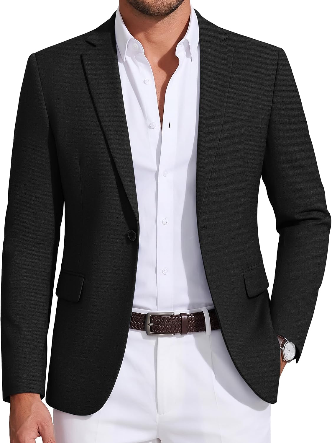 Detalle de COOFANDY Mens Sport Coat One Button Blazer