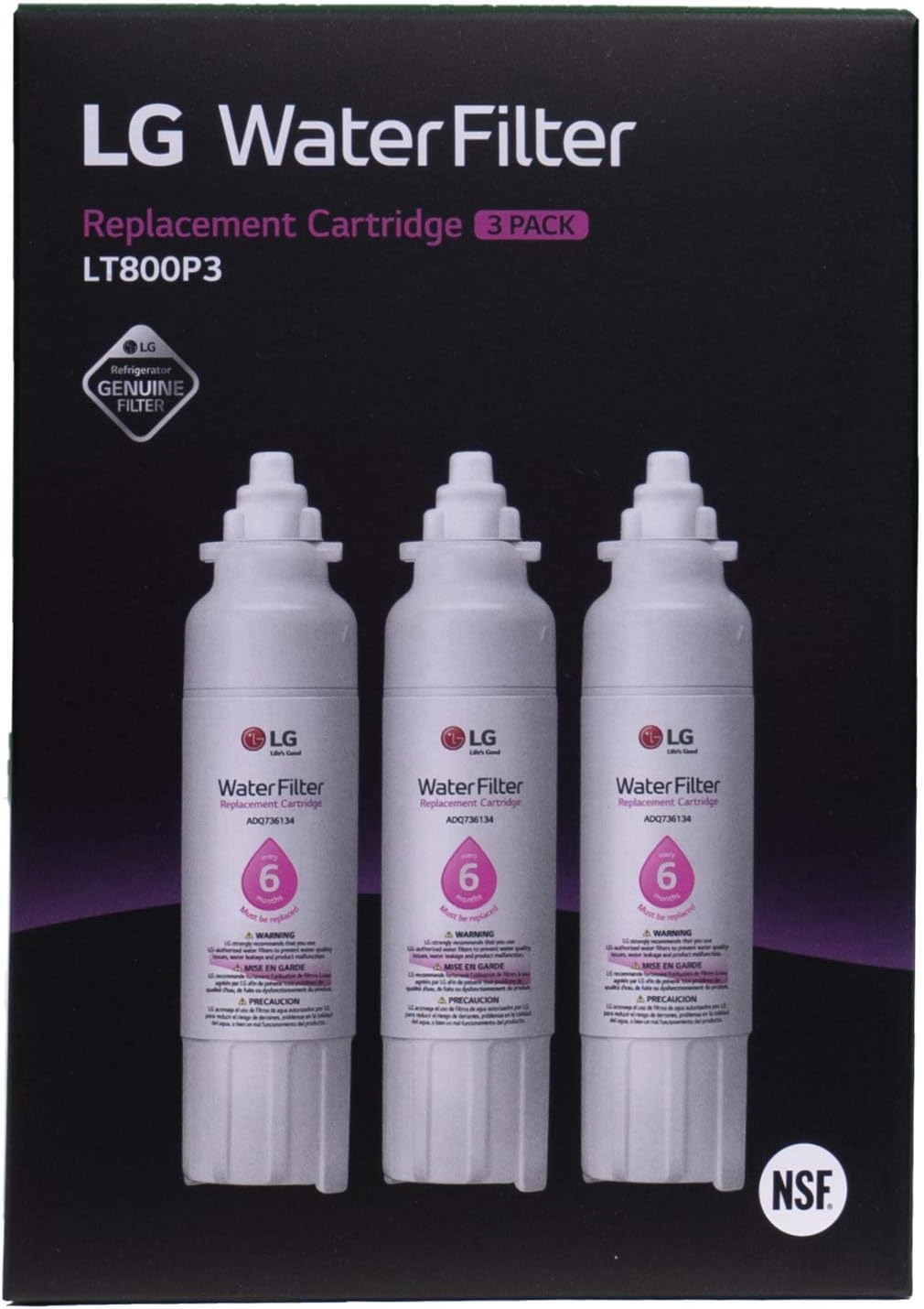 Thumbnail 3 de LG LT800P3 Refrigerator Water Filter, 3-Pack, 200-Gallon Capacity