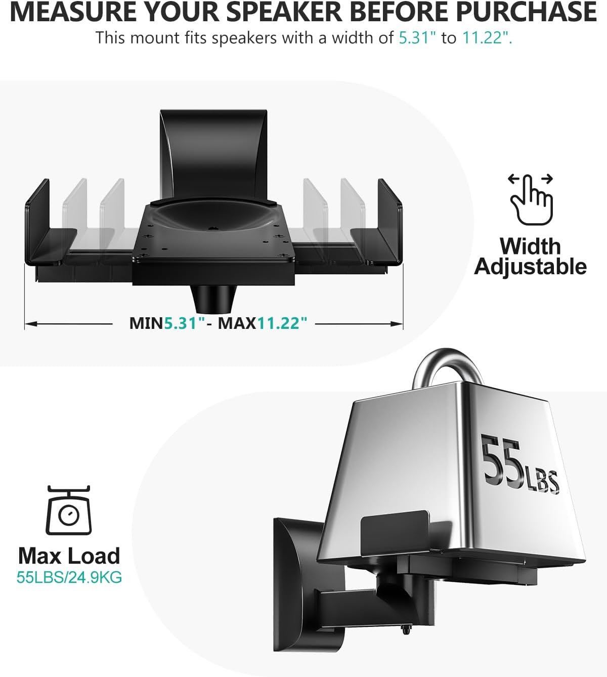 Thumbnail 4 de WALI SWM201 Speaker Wall Mounts 25 kg pair
