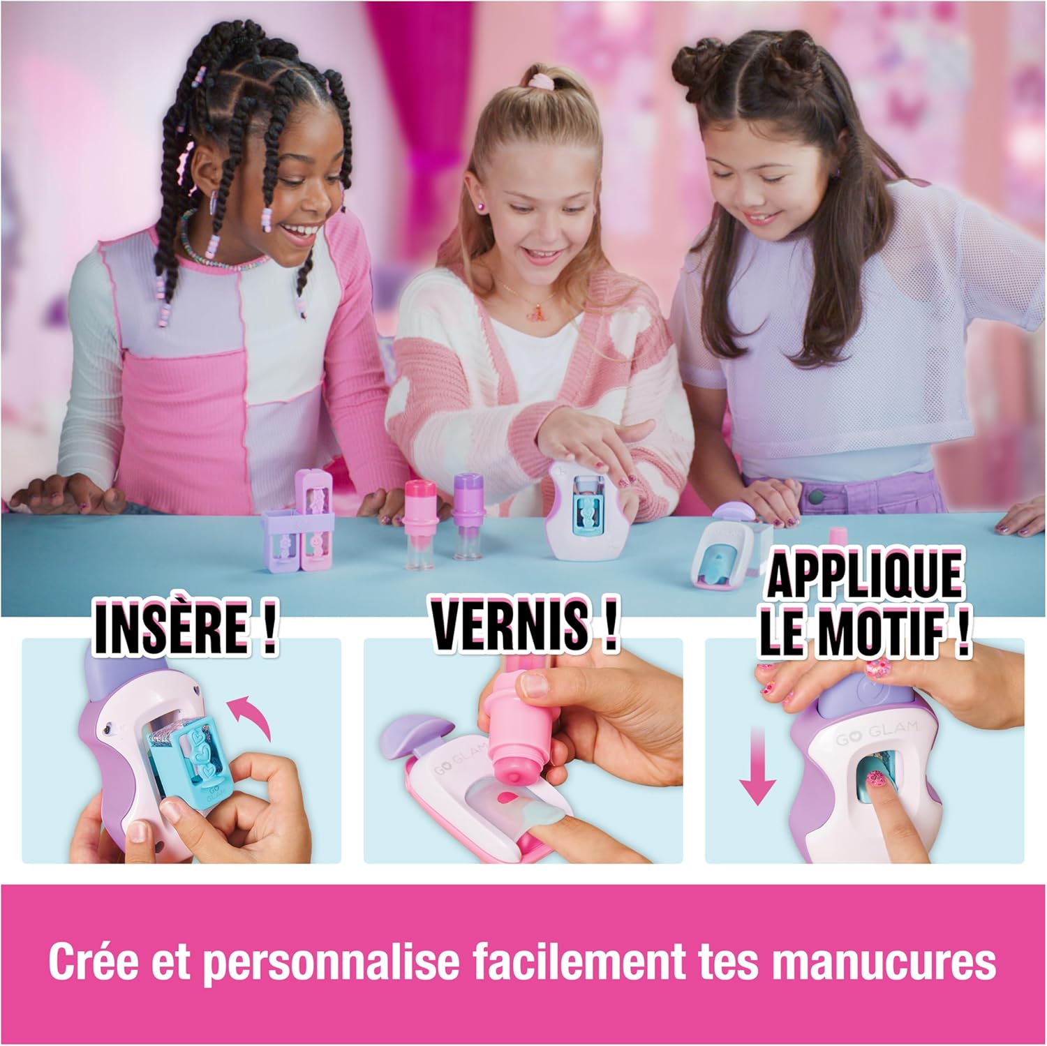 Detalle de Cool Maker Go Glam Nail Studio : machine à manucure pour enfants (kit loisirs créatifs, motifs et 200 ongles)