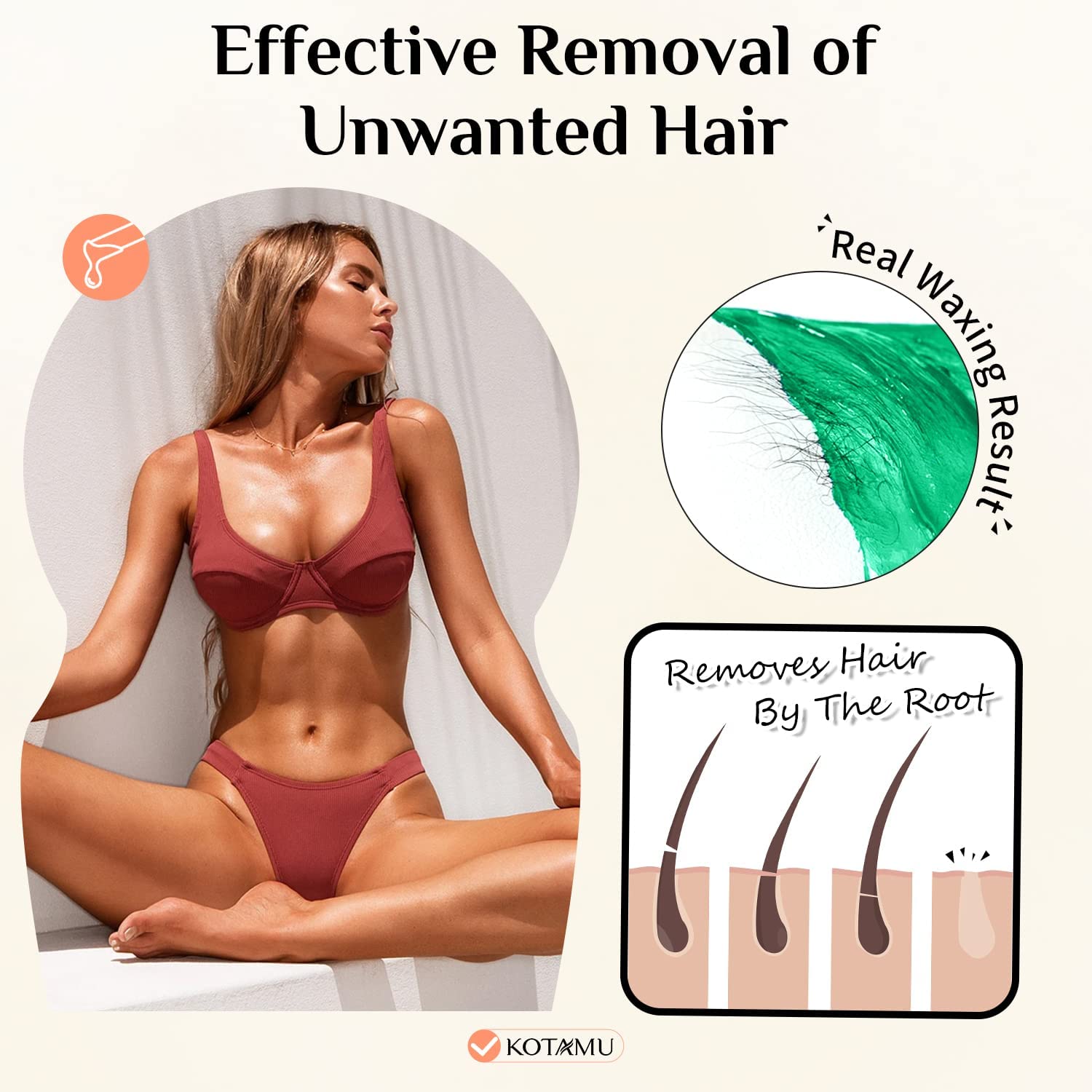 Detalle de KOTAMU KOTAMU-ALOEWAX Aloe Vera Hard Wax Beads, 1 lb, Sensitive Skin