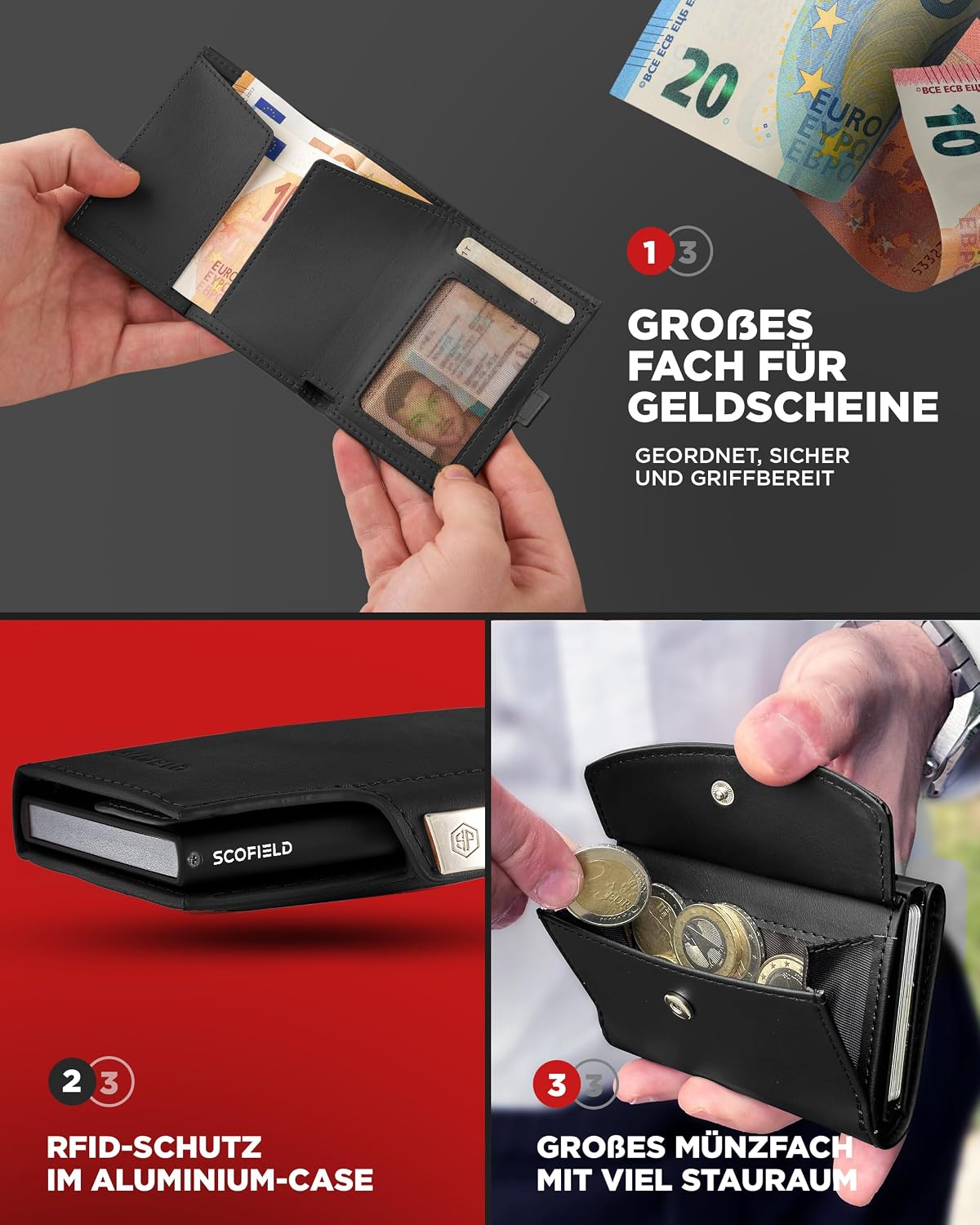 Detalle 2 de SF SCOFIELD Duality Slim Wallet mit RFID