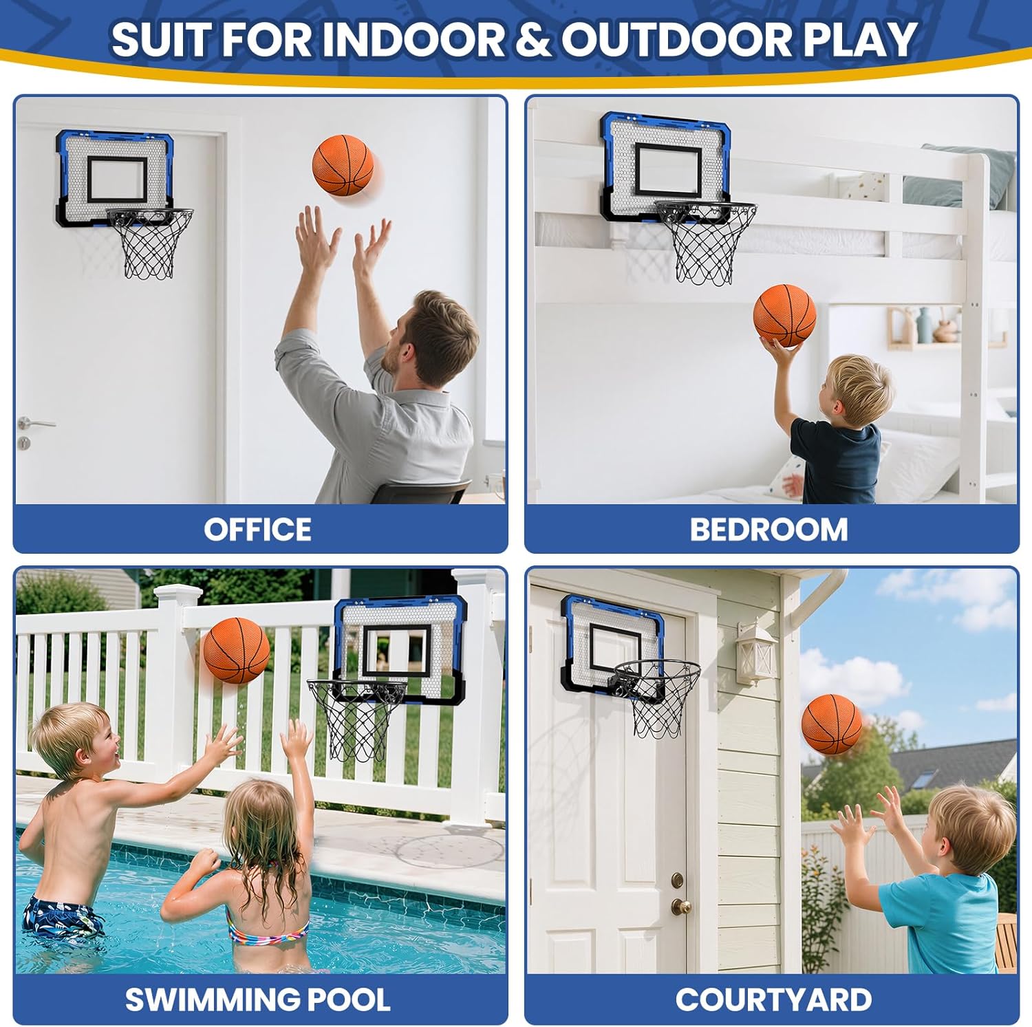 Detalle 2 de QDRAGON Mini Basketball Hoop 3 balls