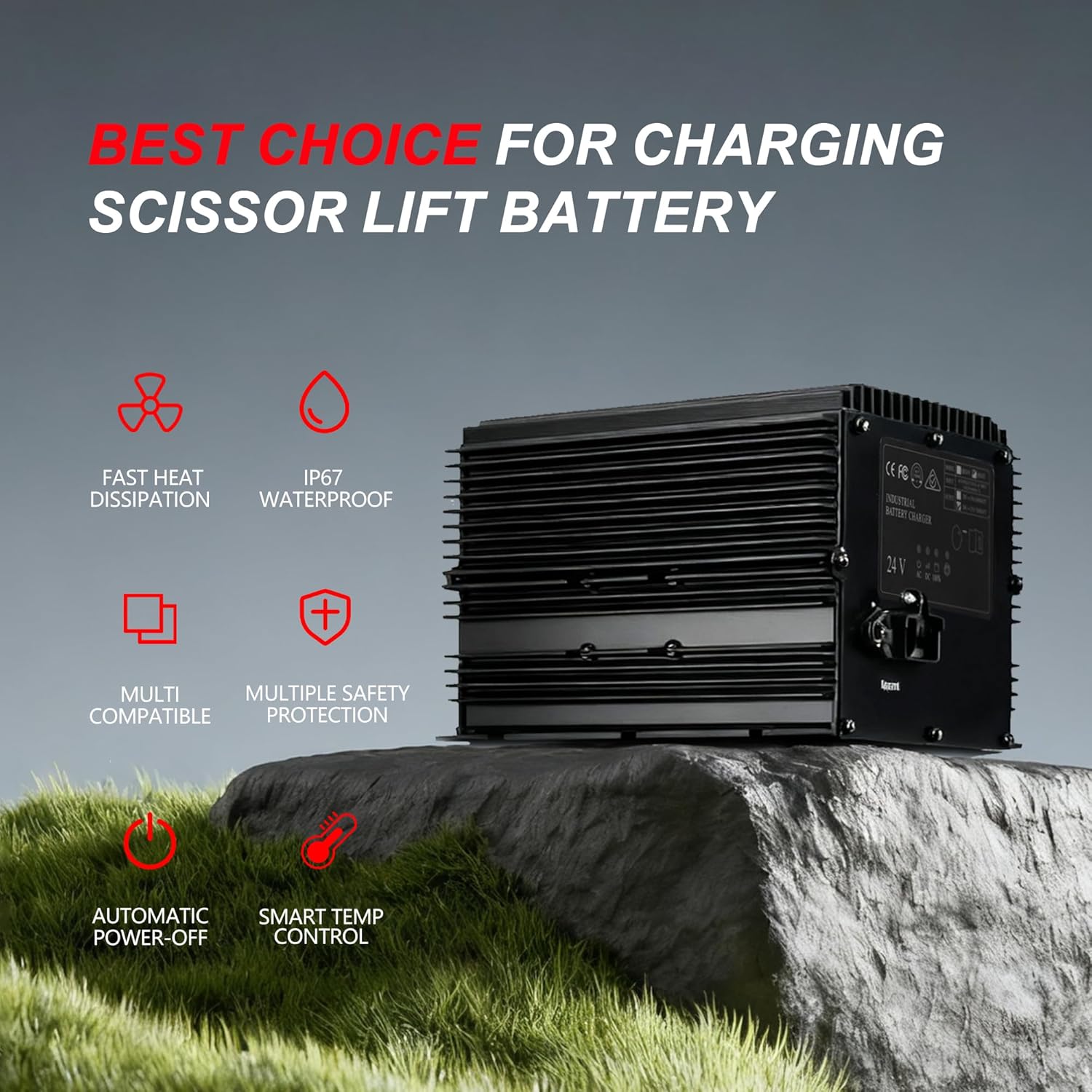 Thumbnail 1 de SWKOCNOI HB600-24B 24V 25A Scissor Lift Battery Charger (Replaces 161827/128537/96211/105739GT)