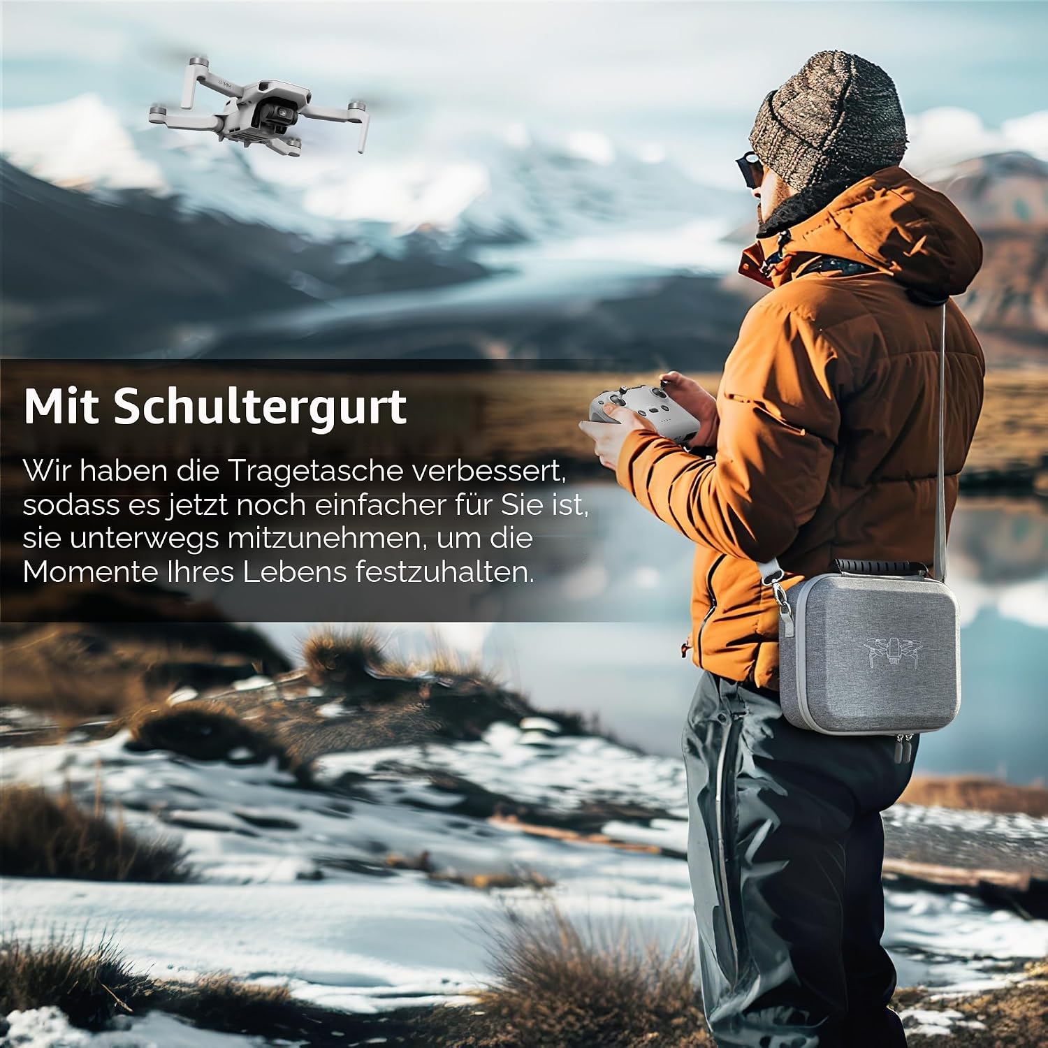 Detalle de FPVtosky Mini 4K Tasche: Kompakter Koffer für DJI Mini 2 SE / Mini 4K mit Zubehör