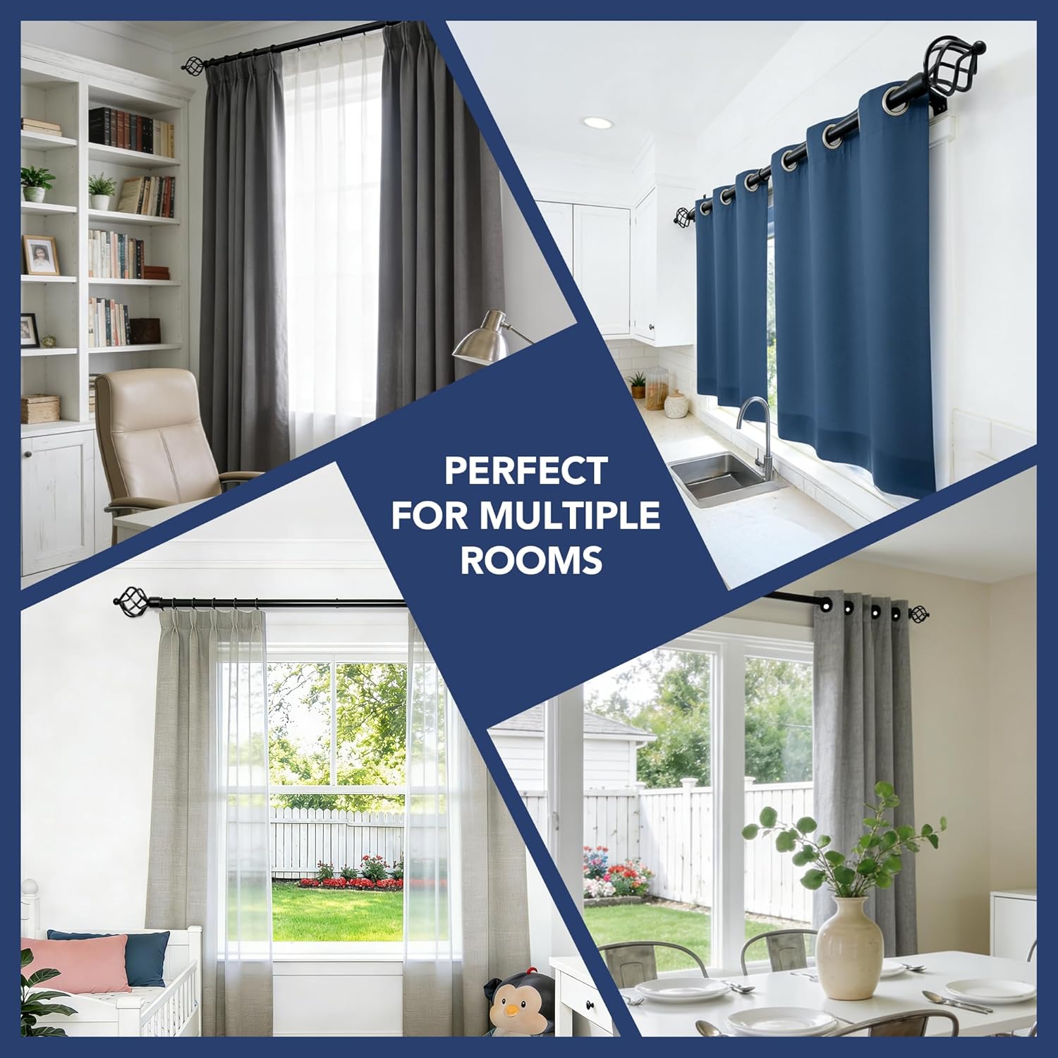 Thumbnail 3 de Deconovo Tringle à rideaux 76–175 cm 🪟