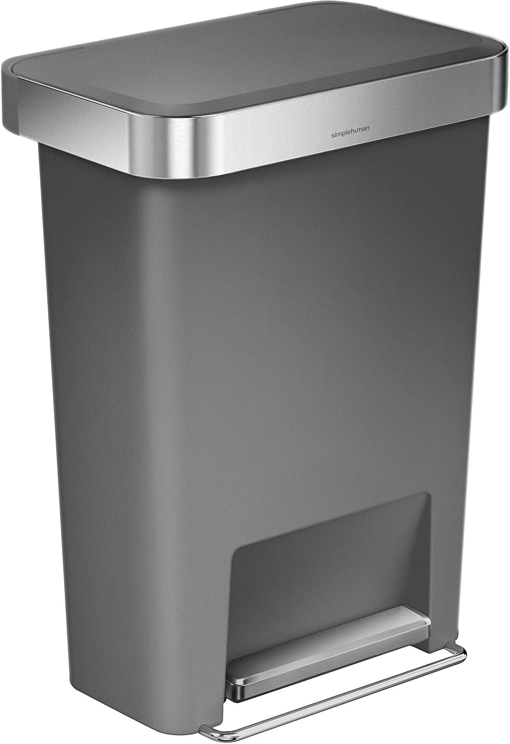 Detalle de simplehuman CW1332 – wąski kosz na śmieci 10 l z pedałem, biały plastik