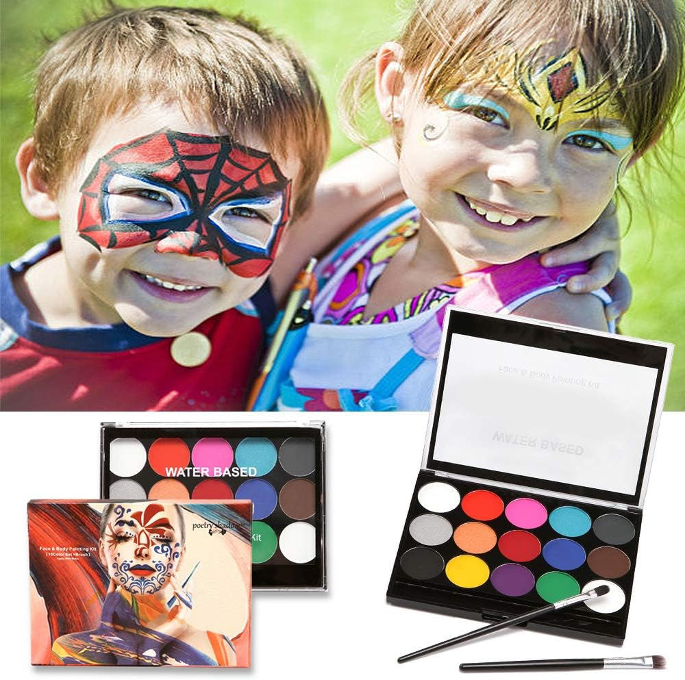 Detalle 2 de Halloween Kinderschminke Set 15 Farben 🎨