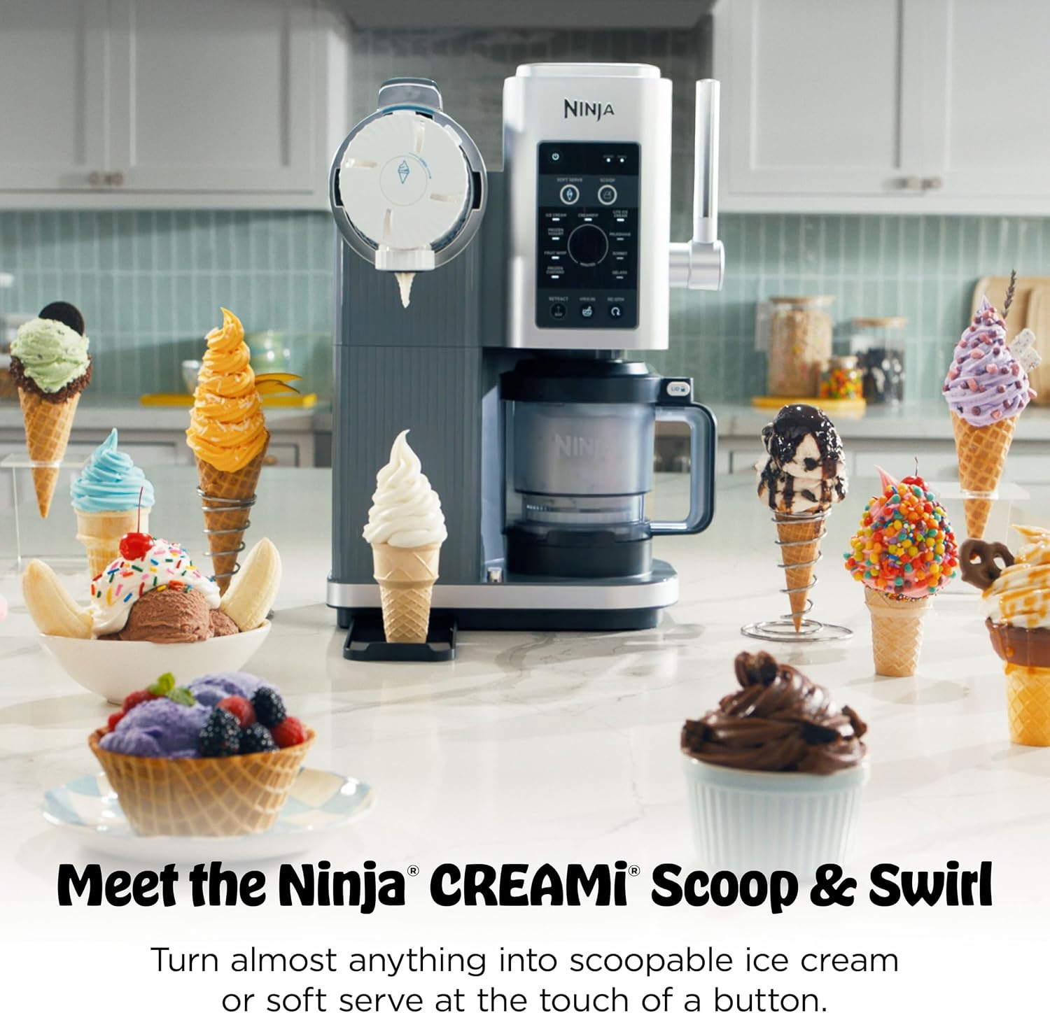 Detalle 2 de Ninja NC701C Creami Scoop & Swirl Ice Cream Maker, 13-in-1