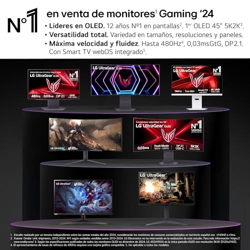 Thumbnail 1 de LG 24G411A-B: Monitor Gaming Ultragear de 23,8" con IPS, 144 Hz y ajuste de altura