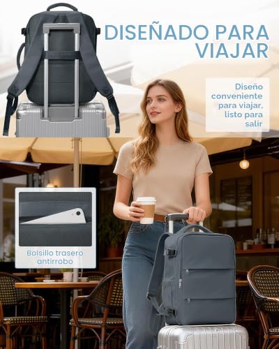 Detalle 1 de SZLX Mochila de viaje 40x30x20 cm con apertura 180° y compartimento para portátil