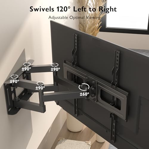 Detalle de BONTEC Support mural TV orientable et inclinable 23–70 pouces