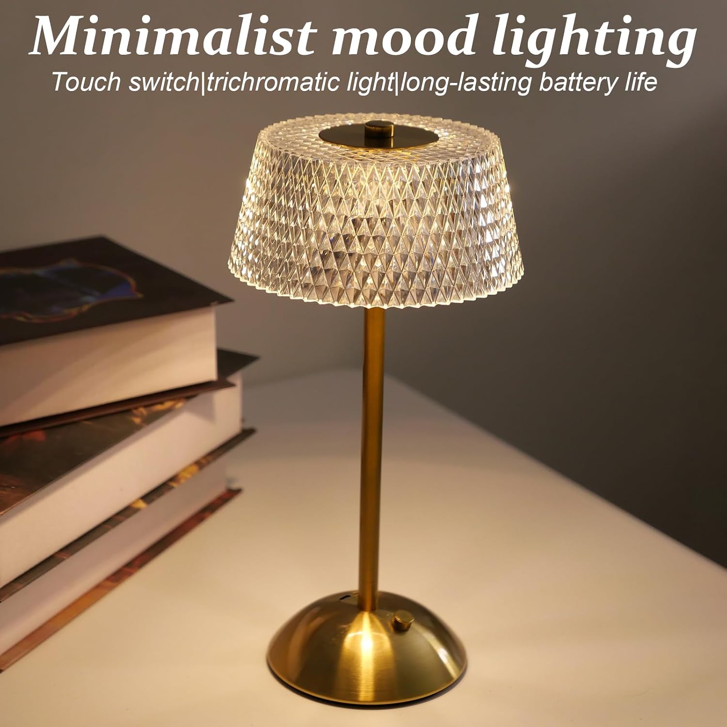 Detalle de Starhot rechargeable cordless touch table lamp with USB-C charging and 3 dimmable modes