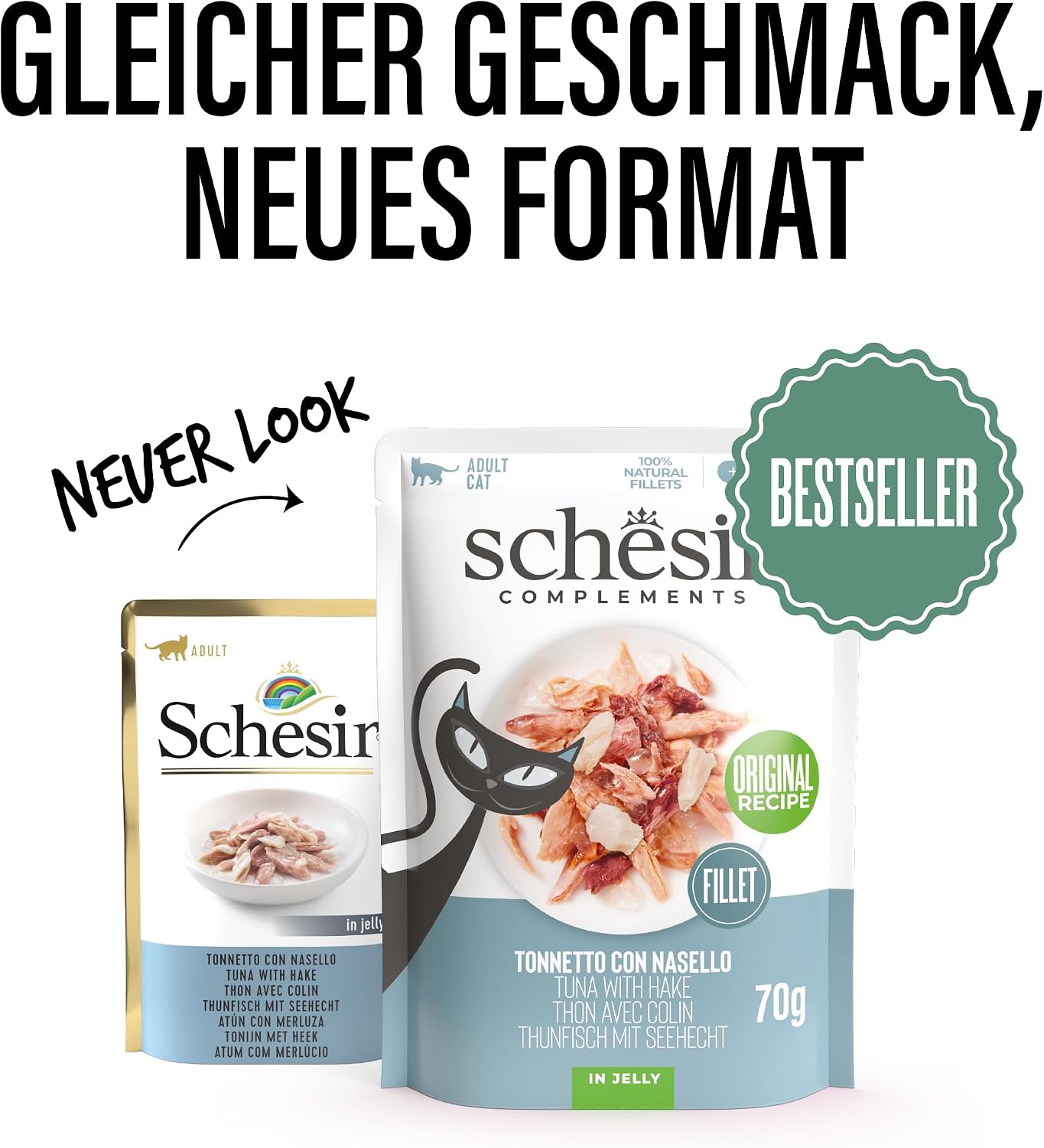 Thumbnail 2 de Schesir Tonnetto con Nasello in Gelatina — 12x70 g, alimento umido per gatti