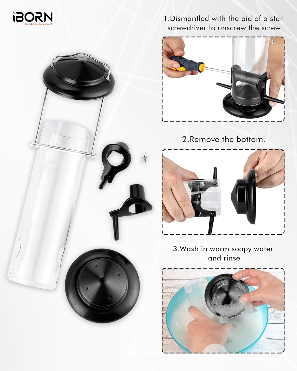 Thumbnail 6 de iBorn Metal Bird Feeder 8 Inch