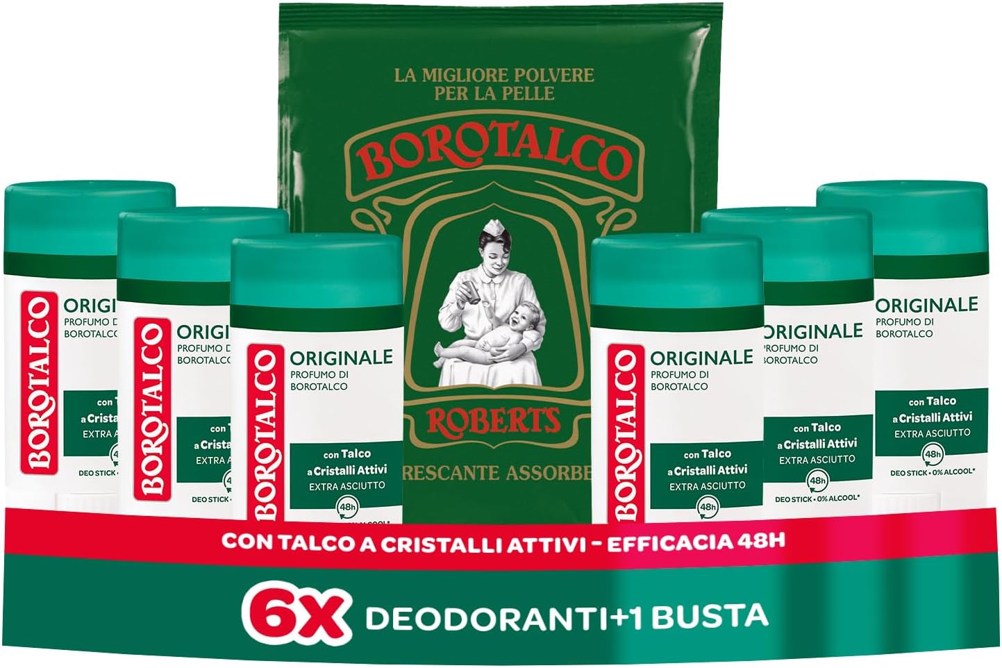 Thumbnail 6 de Borotalco Deodorante Stick Invisibile Grigio – 40 ml, Formula Senza Alcool con Talco Effetto Barriera
