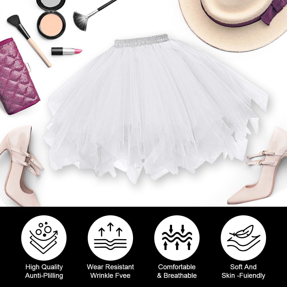 Thumbnail 4 de AUYAO 3909913 tule tutu-rok voor volwassenen, elastisch en 4-laags